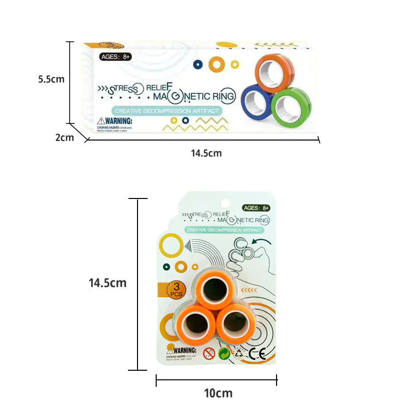 Magnetic Ring Fidget Toy for Stress Relief / Anillo magnetico anti estres